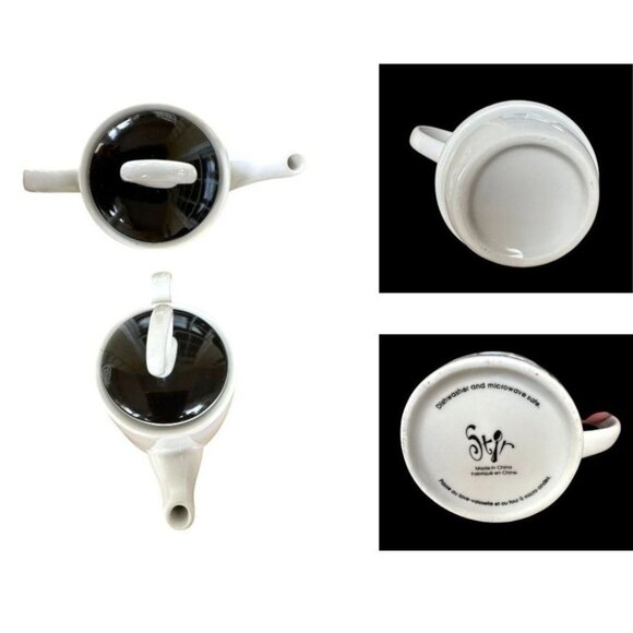 Tea for One Tea Pot Cup Set Stackable Bohemian Harmony Peace Gift Hippie Boxed - Picture 9 of 12